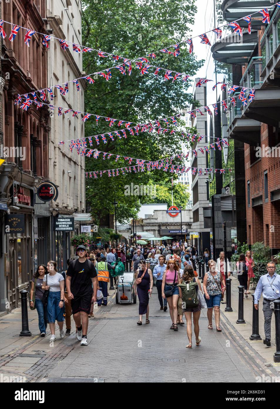 Tourists Walking Along Craven Street London UK Stock Photo