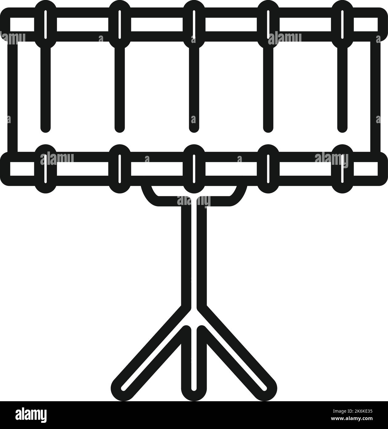 Bass drum icon outline vector. Music instrument. Acoustic snare Stock
