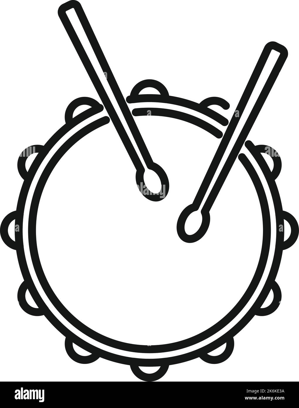 Jazz drum icon outline vector. Music instrument. Acoustic toy Stock