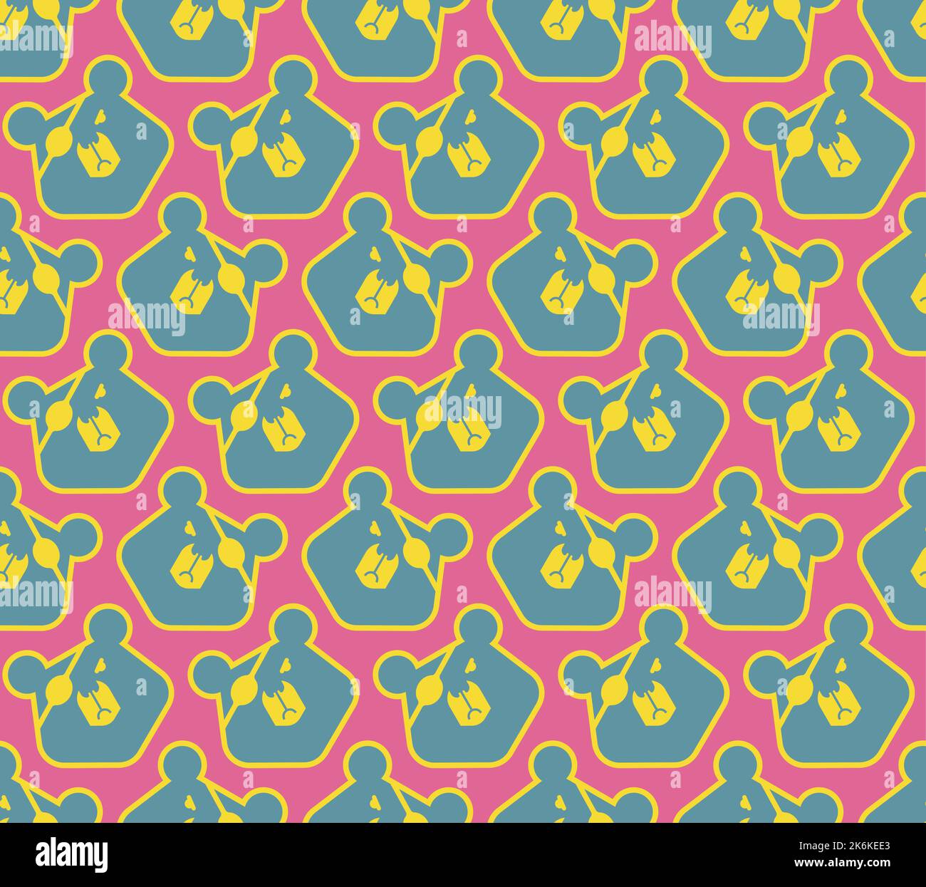 Bear with an eye patch Pattern seamless. One-eyed predator Background. crippled grizzly texture Stock Vector