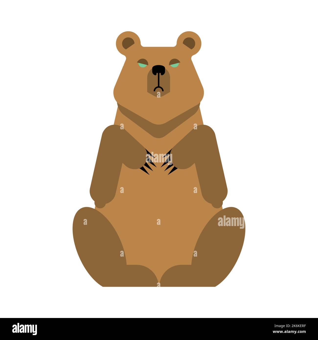 Grizzly Bear isolated. beast predator Vector illustration Stock Vector