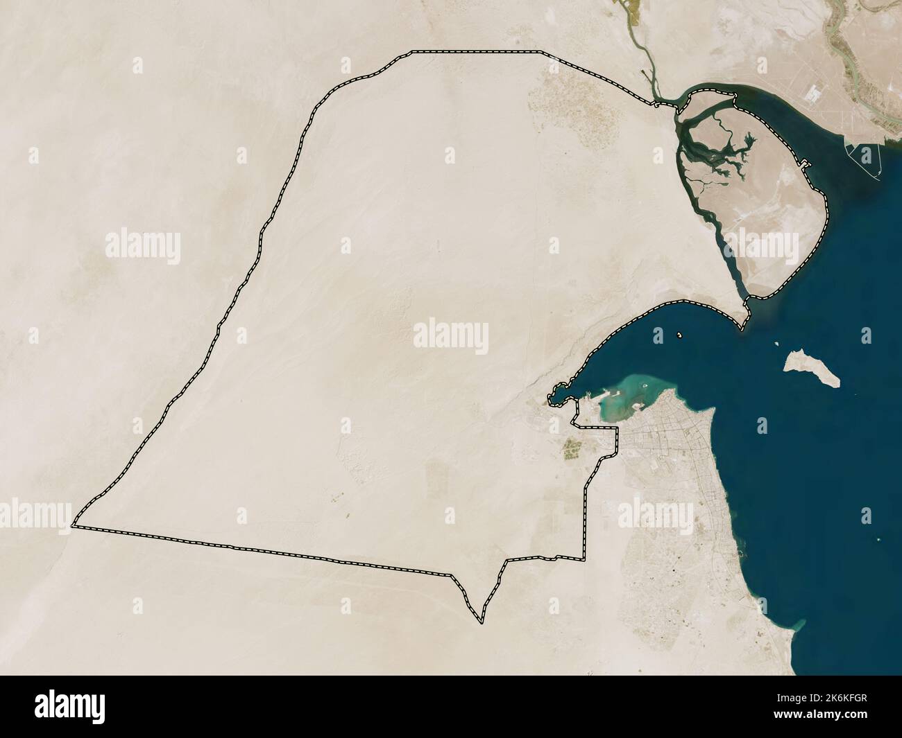 Al Jahrah province of Kuwait - Al Jahrah Province Of Kuwait Low Resolution Satellite Map 2K6KFGR 
