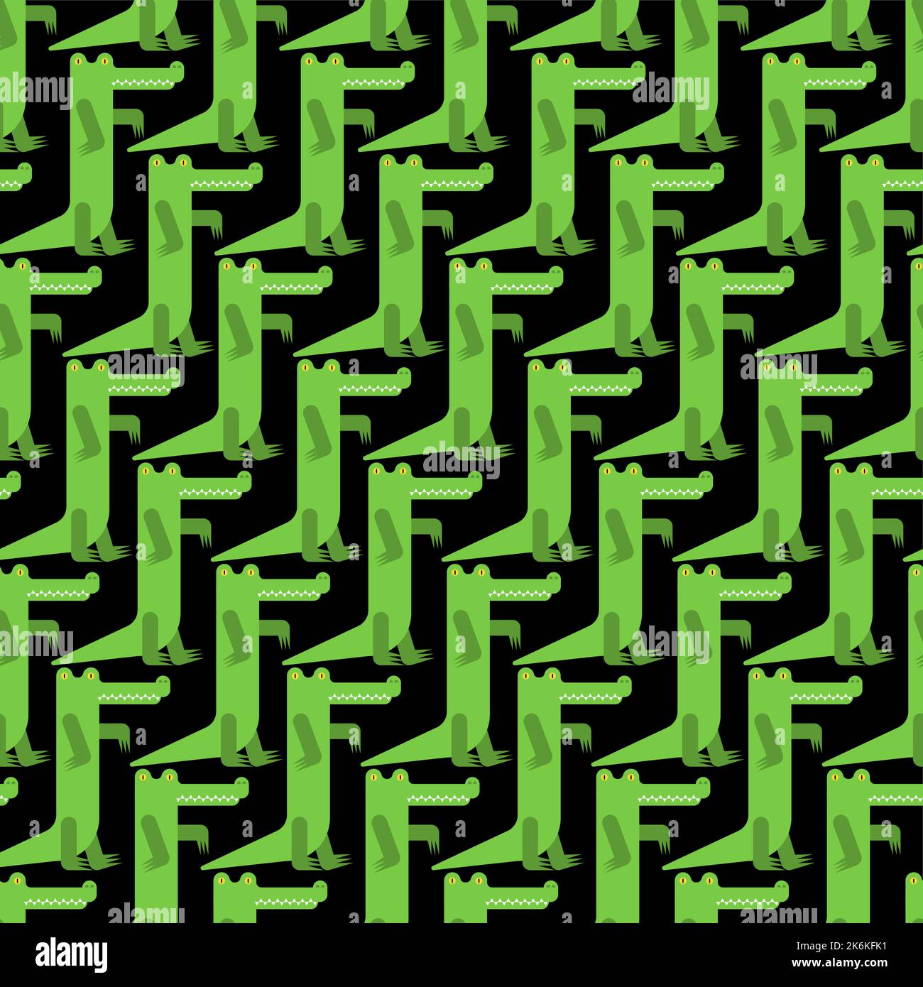 Crocodile Cartoon Pattern seamless. croc Background. alligator texture. Baby fabric ornament Stock Vector