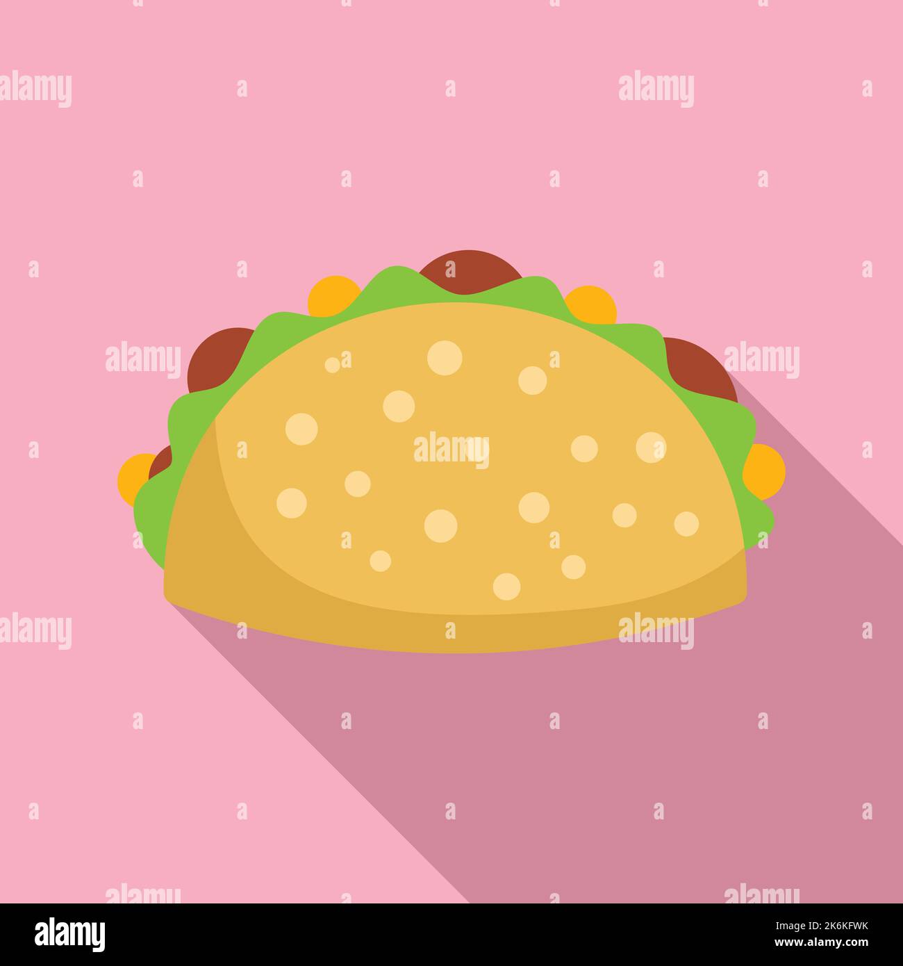 Beef taco icon flat vector. Mexican food. Tacos menu Stock Vector Image