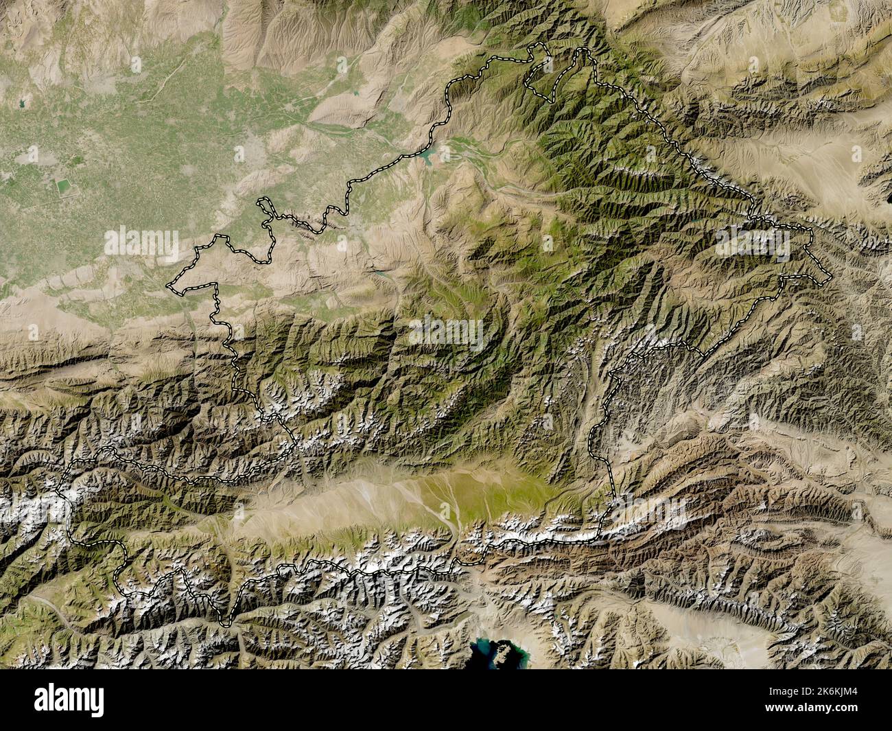Osh, city of Kyrgyzstan. Low resolution satellite map Stock Photo - Alamy