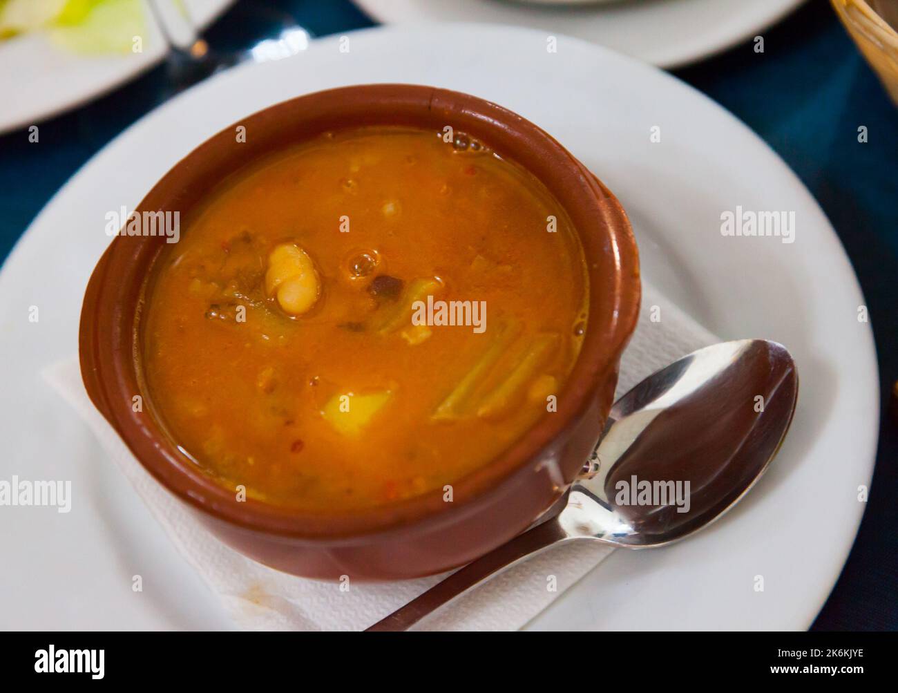 Traditional Spanish dish Olla Morellana Stock Photo Alamy