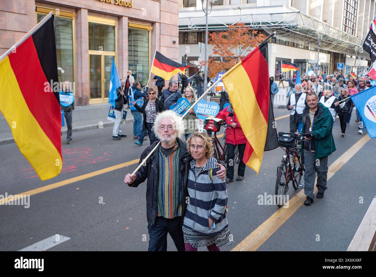 At the AfD demonstration against inflationary government policiies and ...