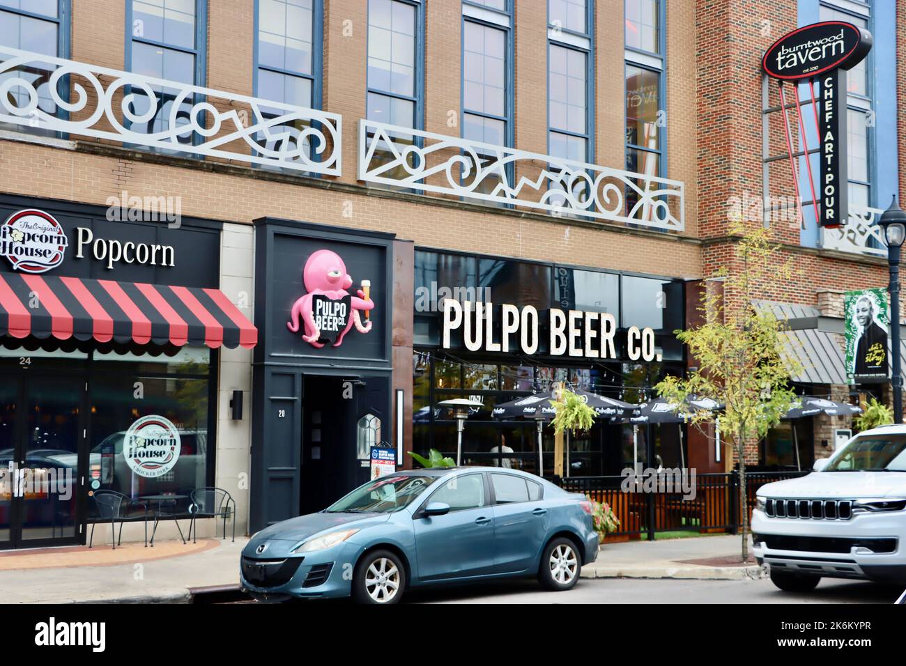 Pulpo Beer company and Popcorn house in Crocker Park in Westlake, Ohio Stock Photo
