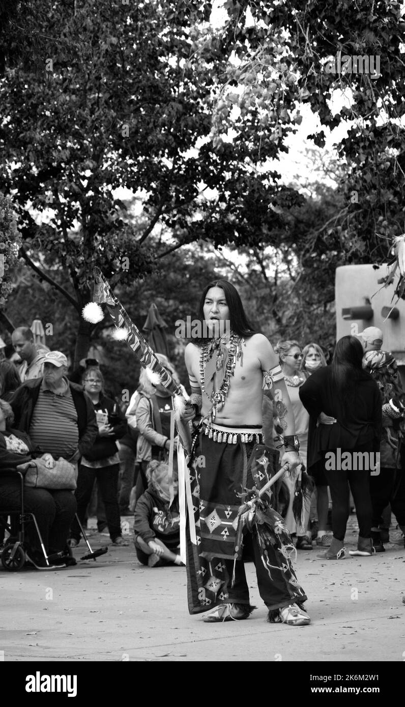 A Native American dance group from Ohkay Owingeh Pueblo in New Mexico