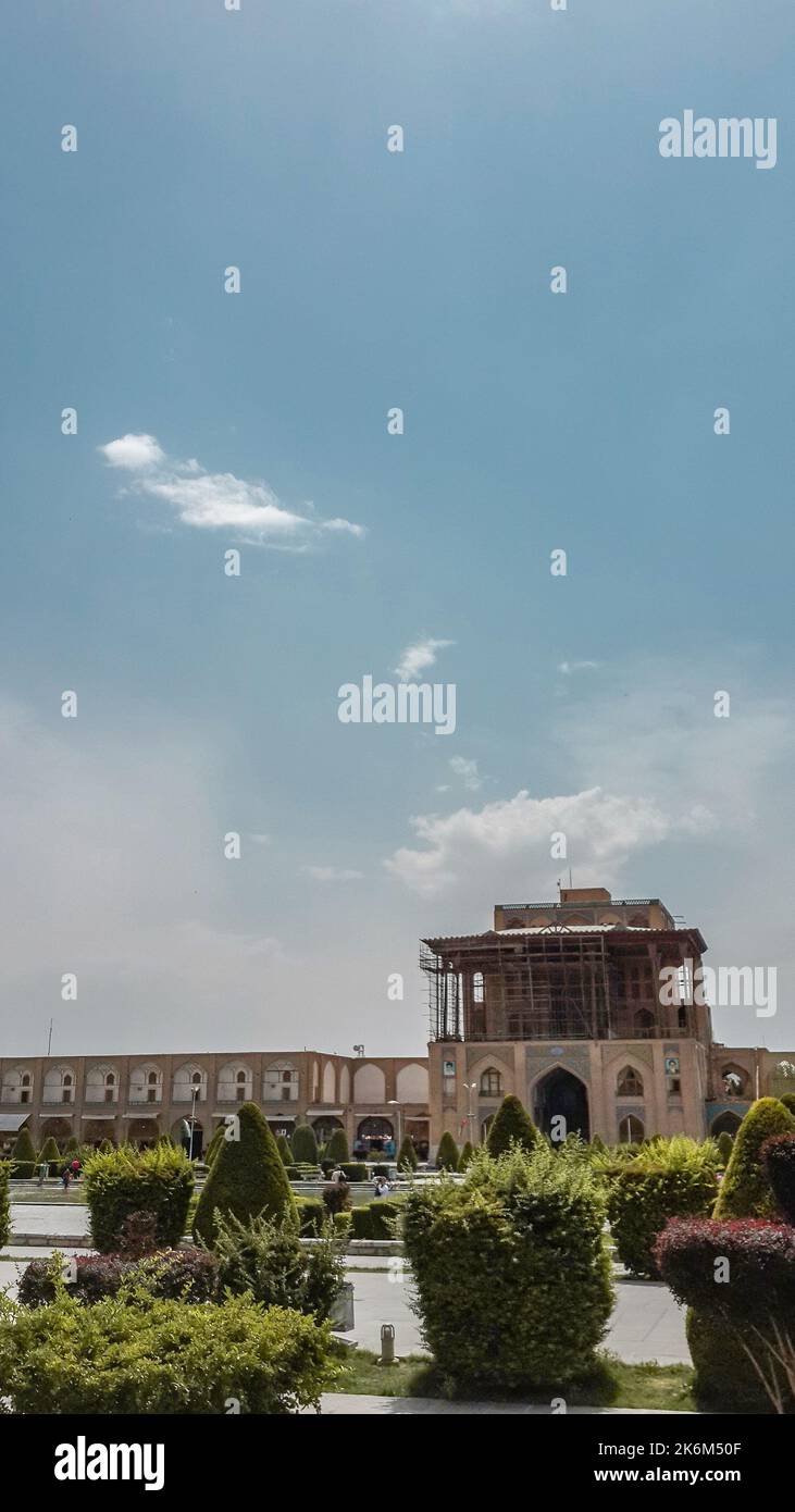 Naqsh Jahan Square in Isfahan is one of the most important and beautiful places in one of the famous cities of Iran for tourists and travelers Stock Photo