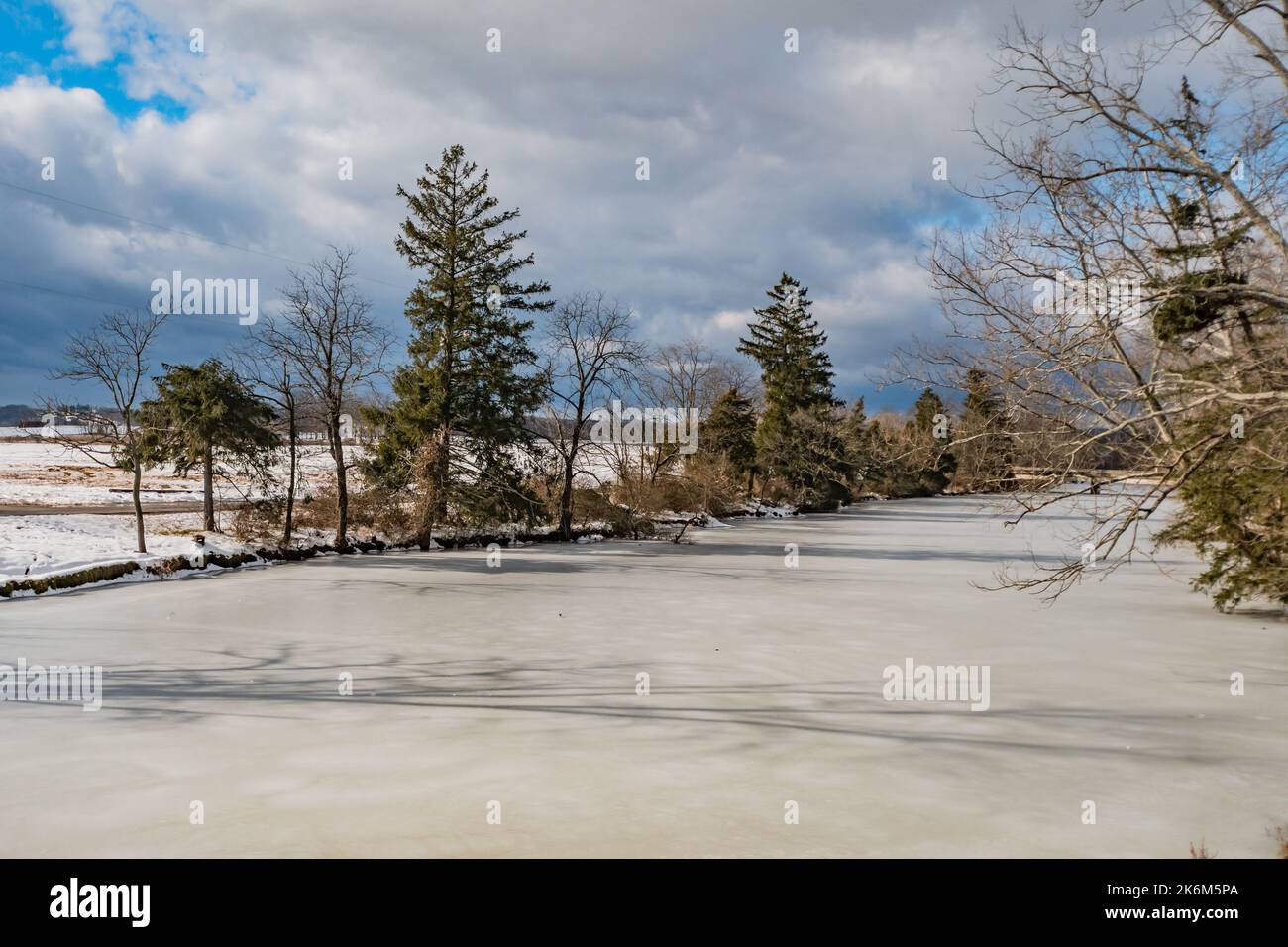 Frozen Marsh Creek, Gettysburg, Pennsylvania USA, Gettysburg, Pennsylvania Stock Photo