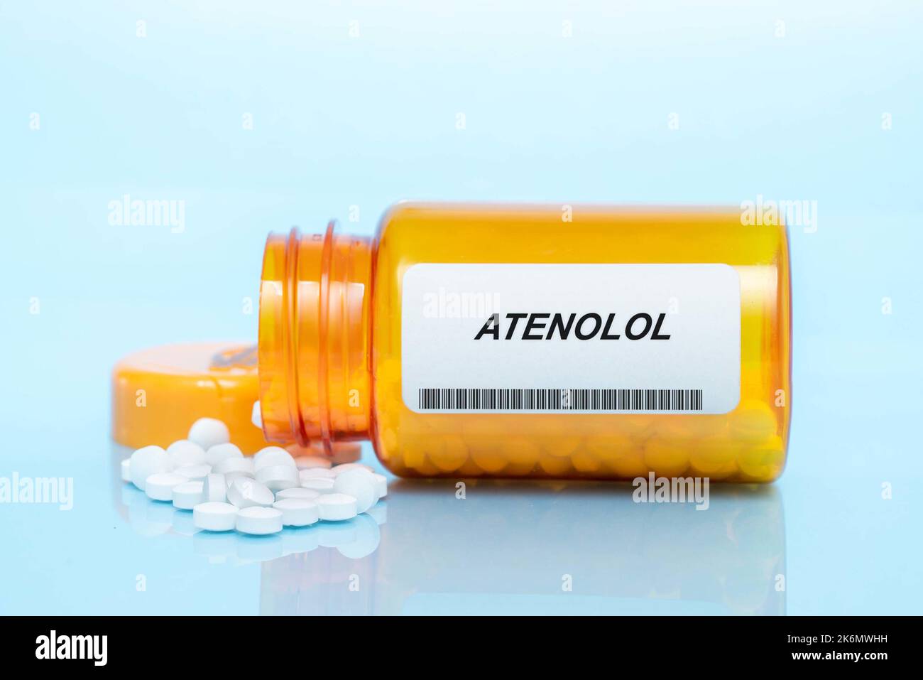 Atenolol pill bottle, conceptual image Stock Photo