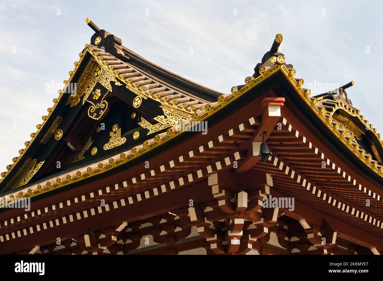 Roof detail Zozoji Temple Tokyo Japan Stock Photo