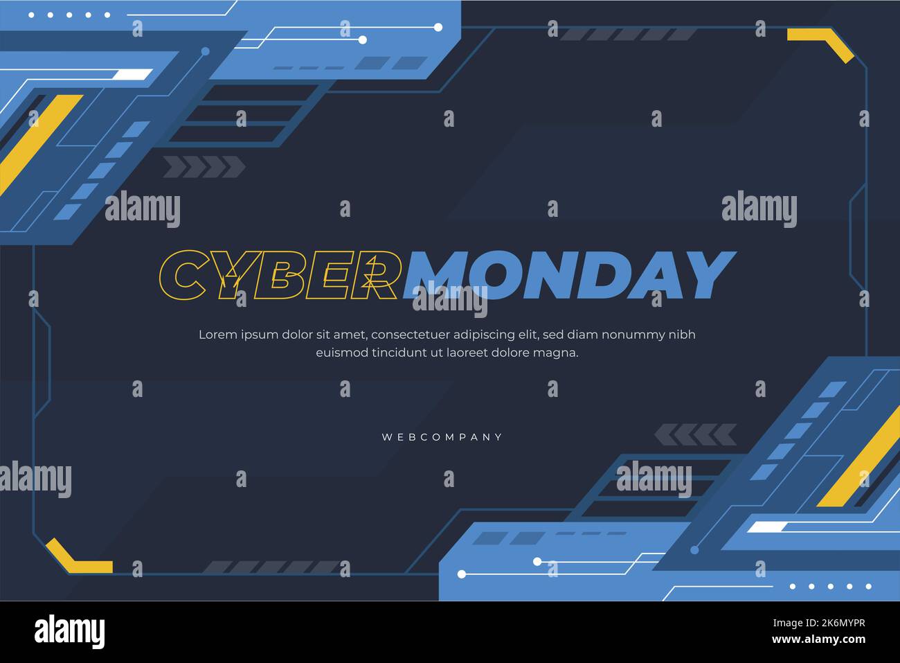 flat futuristic cyber monday background vector design illustration Stock Vector