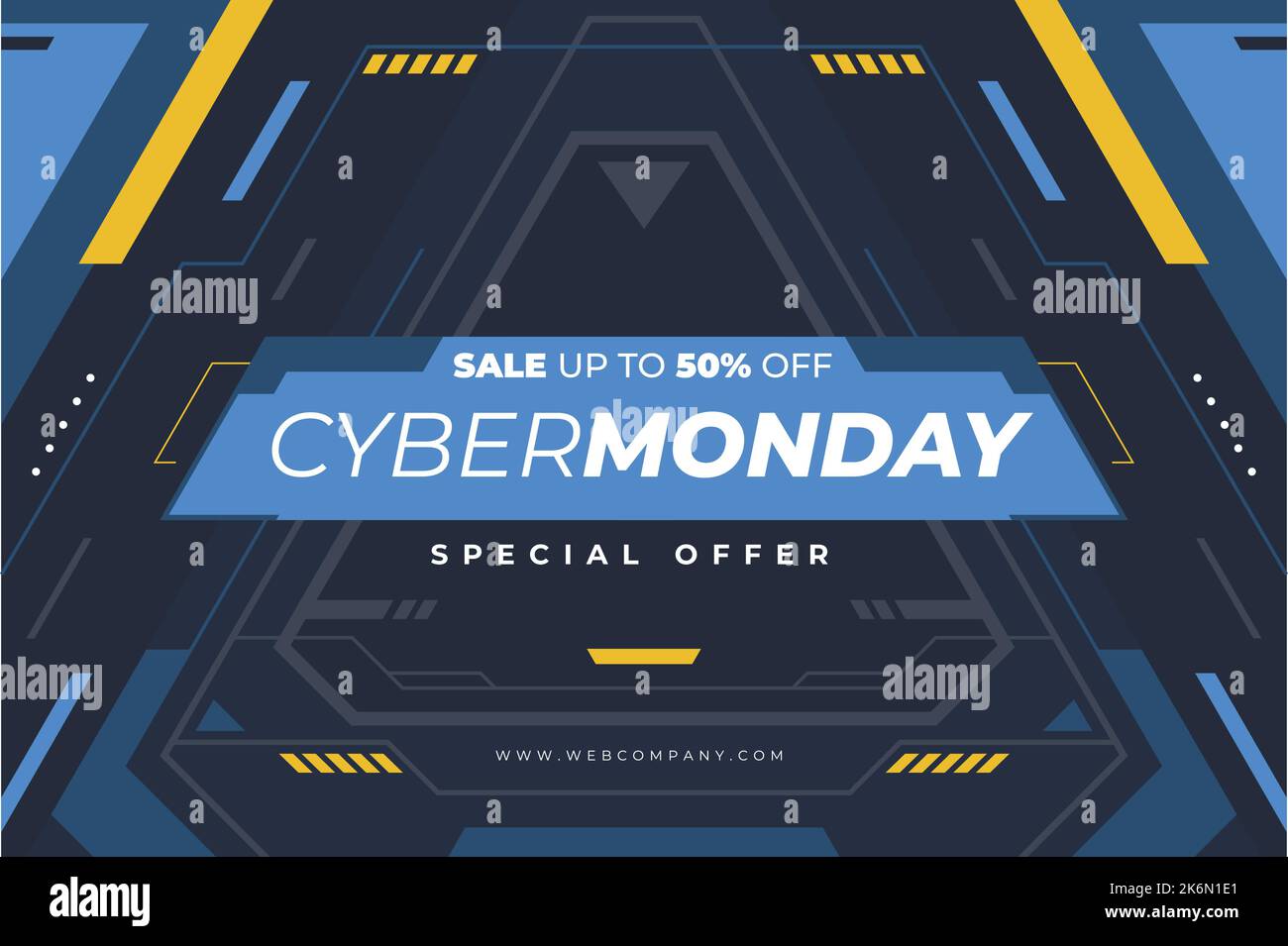 flat futuristic cyber monday background vector design illustration Stock Vector