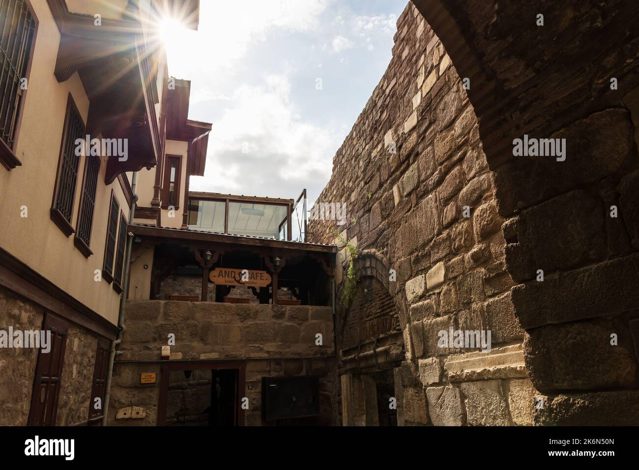 A corner in the Ankara Castle Stock Photo