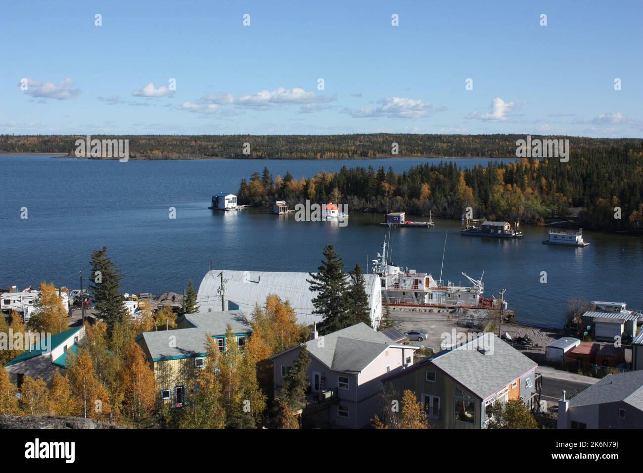 Houseboats on the Great Slave Lake, Yellowknife, Northwest Territory