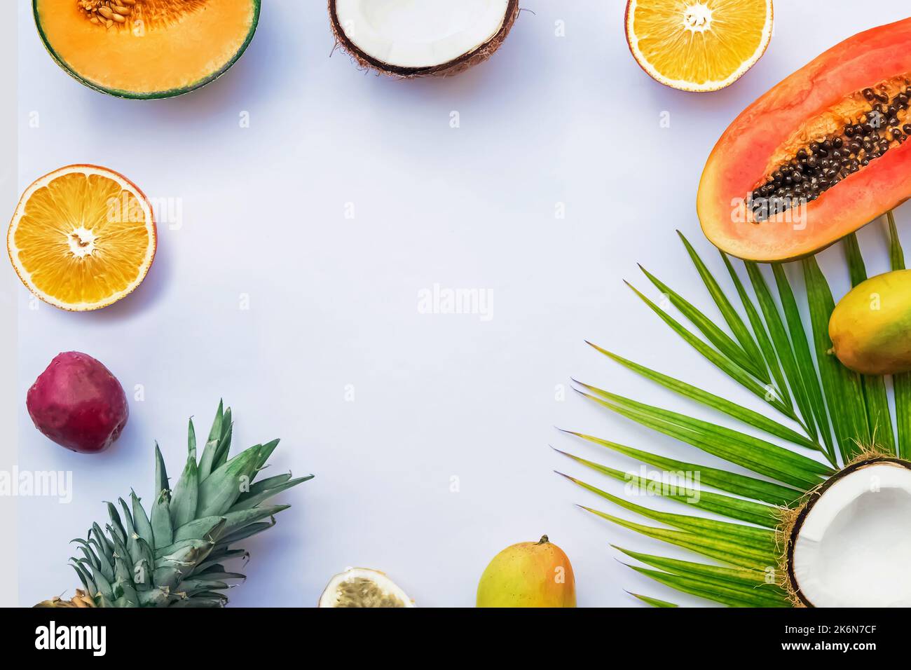 Summer tropic fruits exotic frame hi-res stock photography and images ...