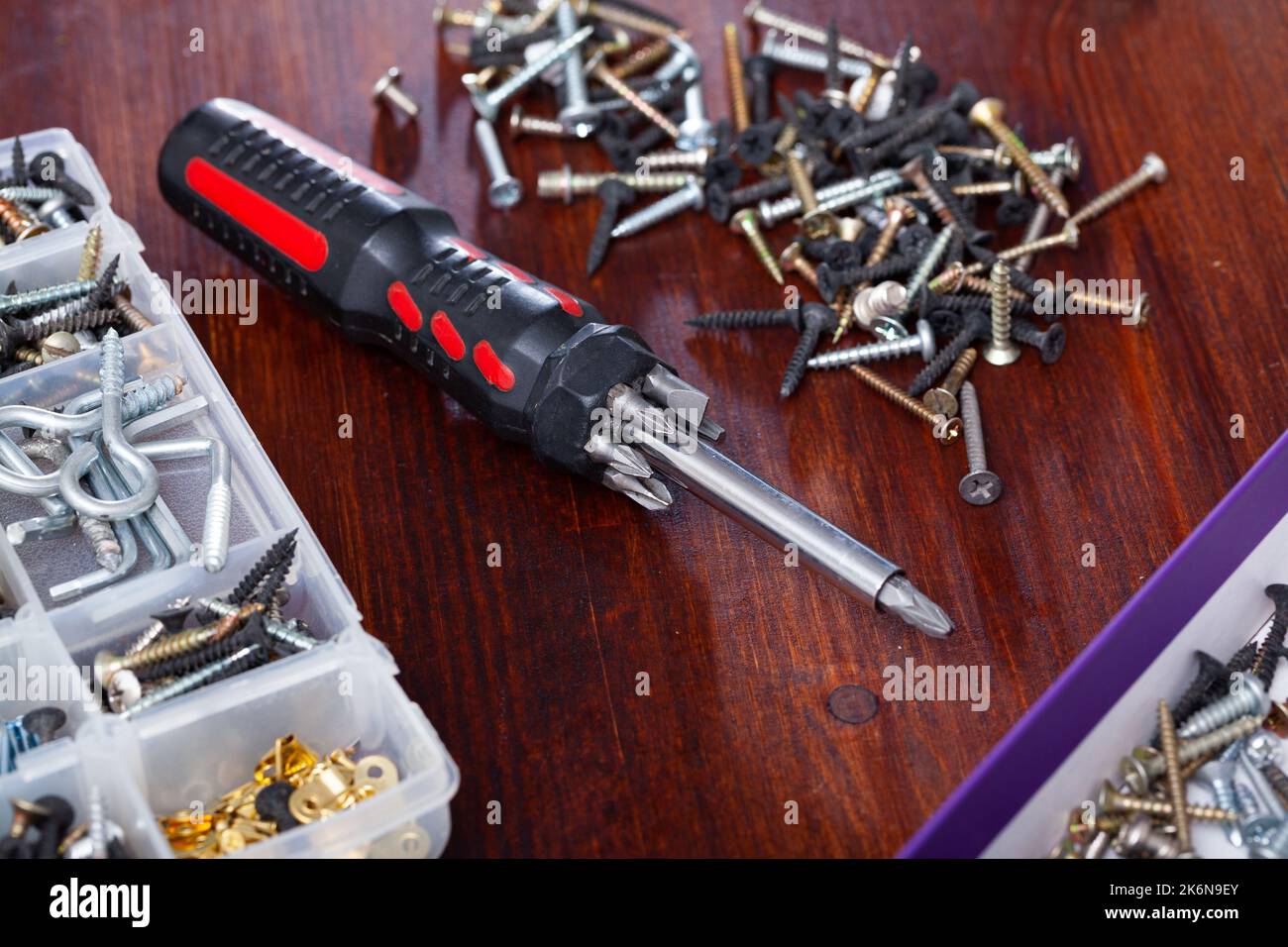 Screwdriver and fastening devices Stock Photo Alamy