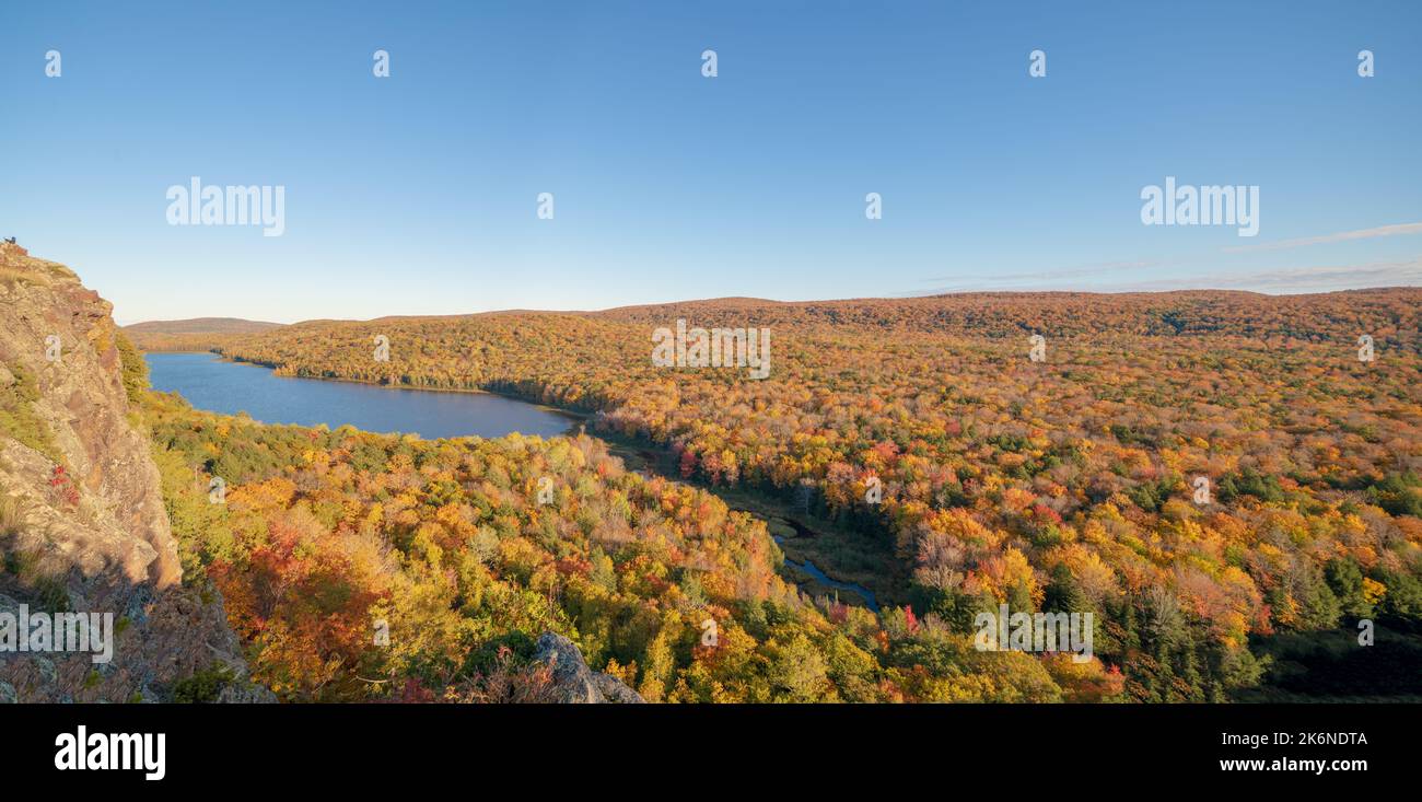Lake of the Clouds is one of the premier hiking spots in not only the Porcupine Mountains State Park, but in all of Michigan. Stock Photo
