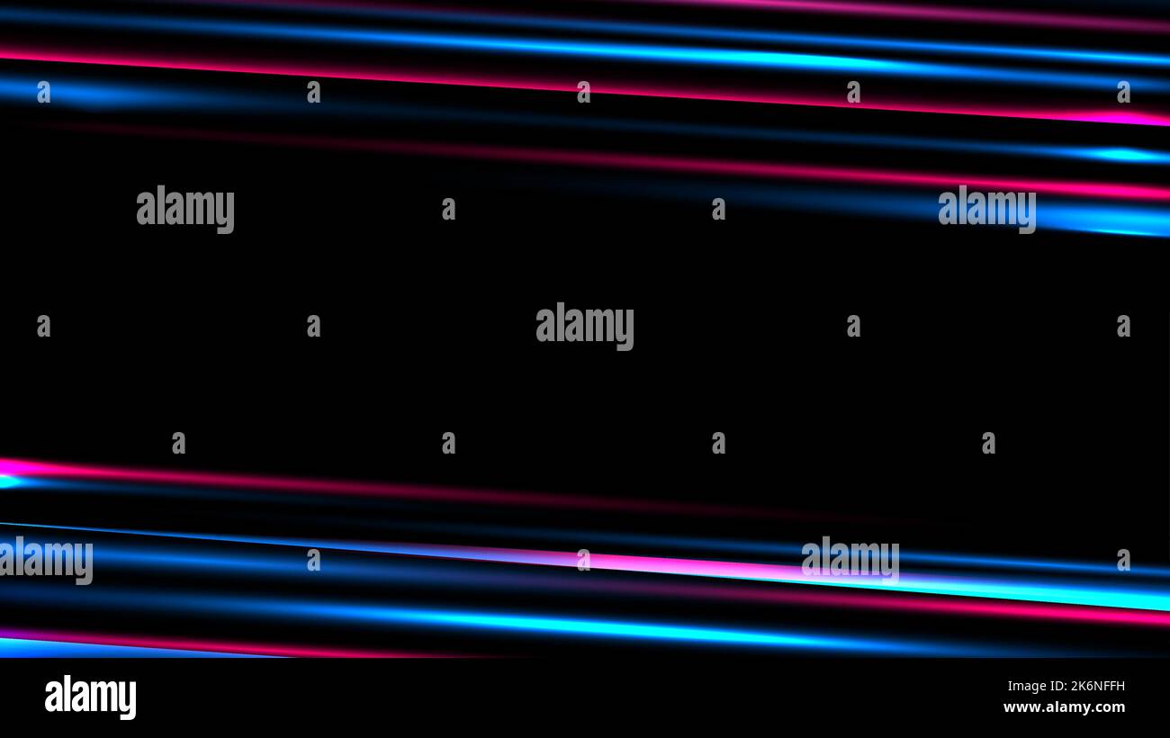 Abstract blue and red neon lighting speed blurred motion effect on ...