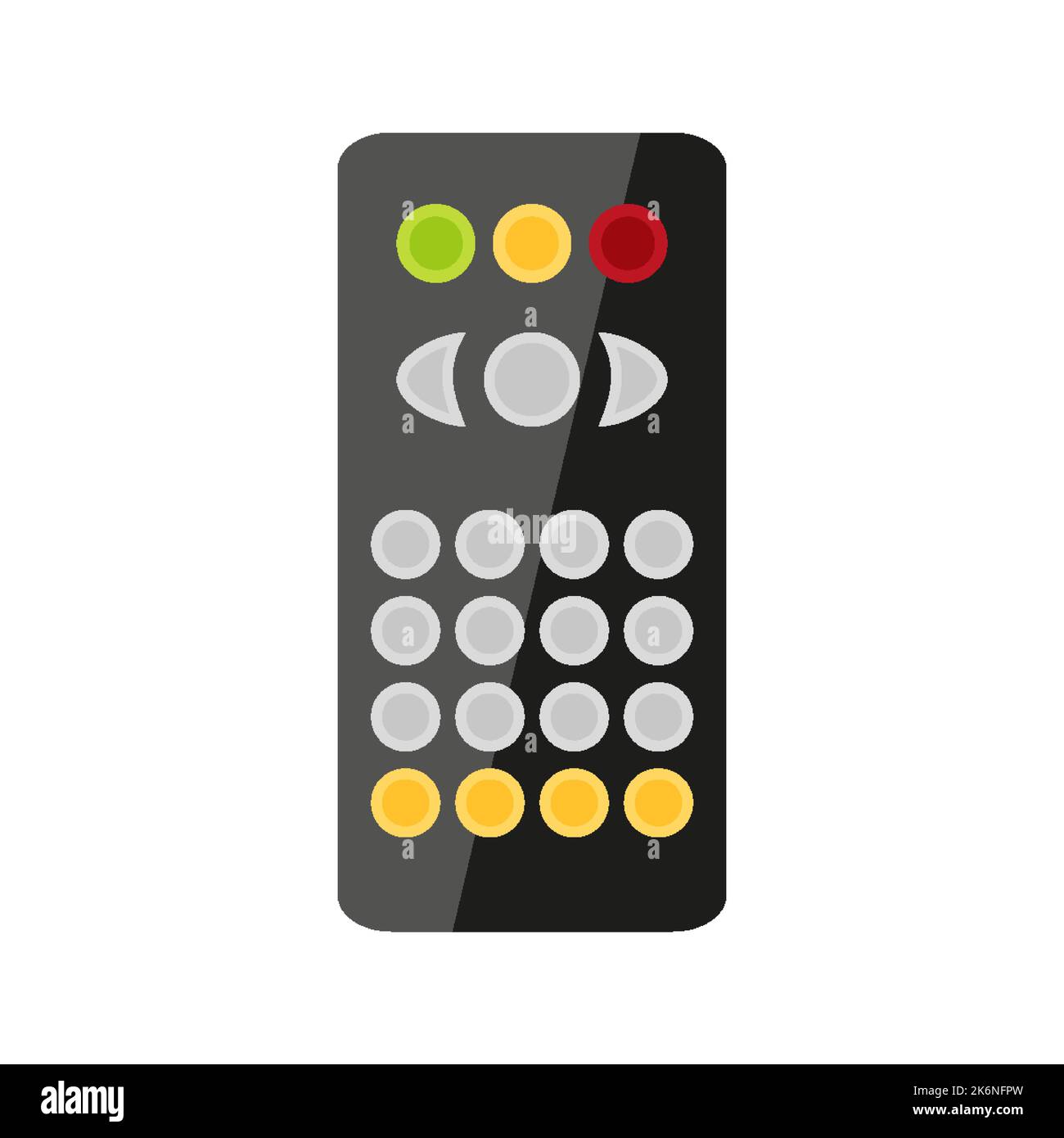 Remote control tv dvd push button black flat. Modern mini remote