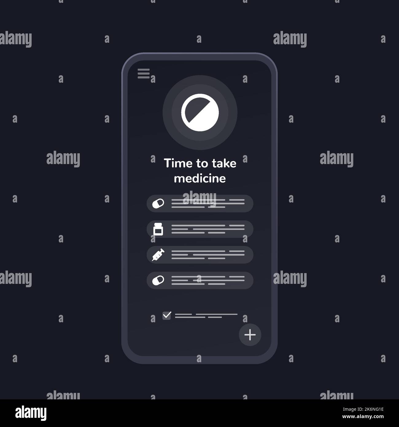 pill reminder app, mobile ui design Stock Vector Image & Art Alamy