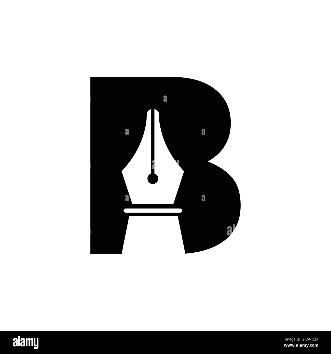 Initial Letter B Pen Nib Icon For Education Logo and Law Symbol Vector Template Based Alphabet Stock Vector