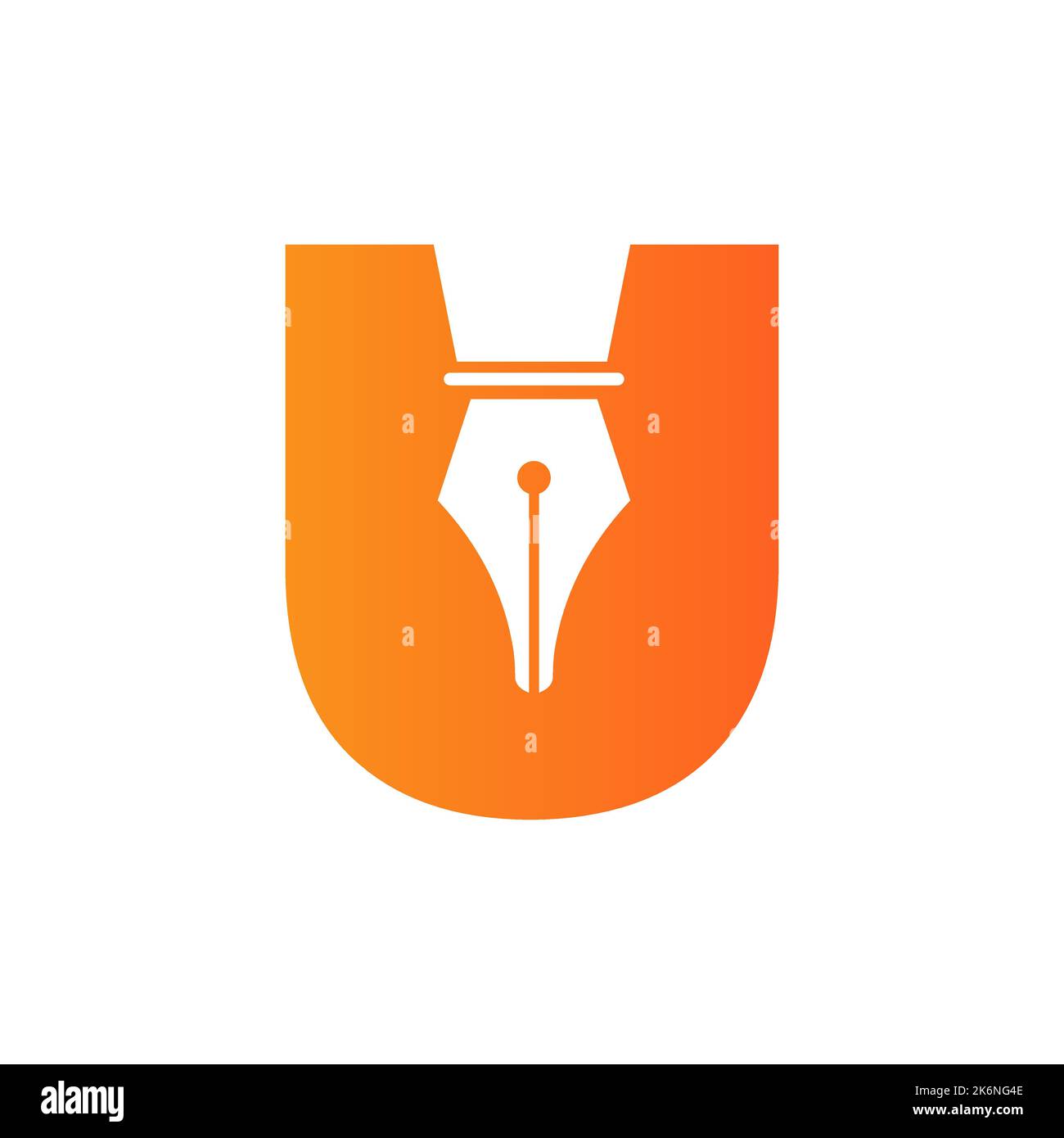 Initial Letter U Pen Nib Icon For Education Logo and Law Symbol Vector Template Based Alphabet Stock Vector