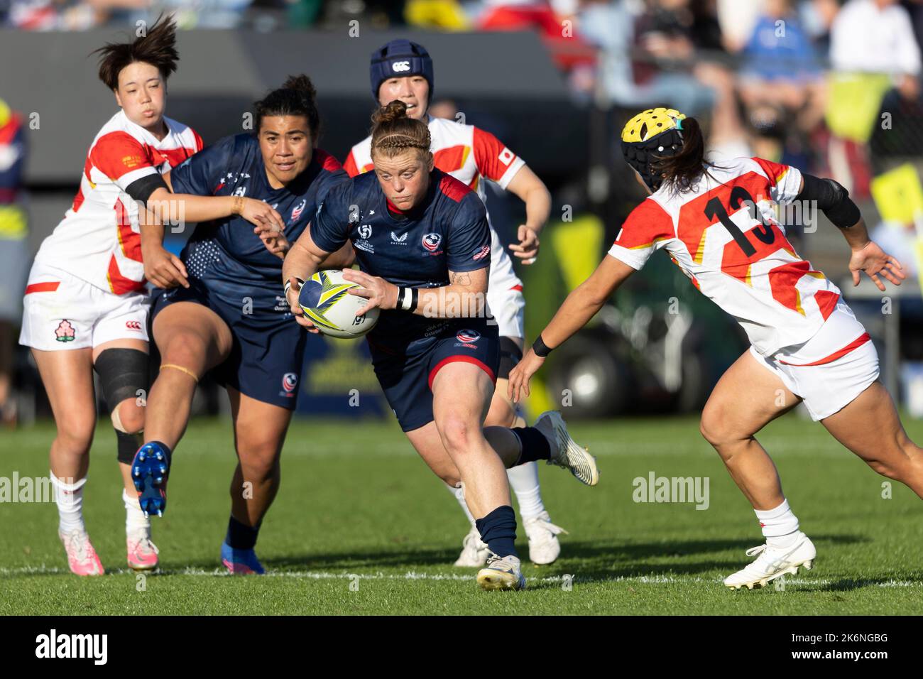 USA's Alev Kelter in action during the Women's Rugby World Cup pool B match at Northland Events Centre, Whangarei, New Zealand. Picture date: Saturday October 15, 2022. Stock Photo