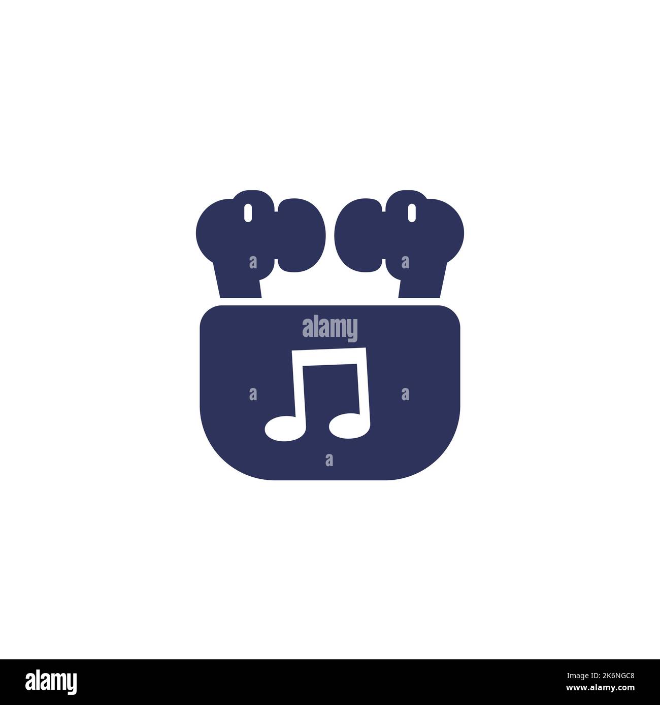 headphones, earbuds in case icon Stock Vector