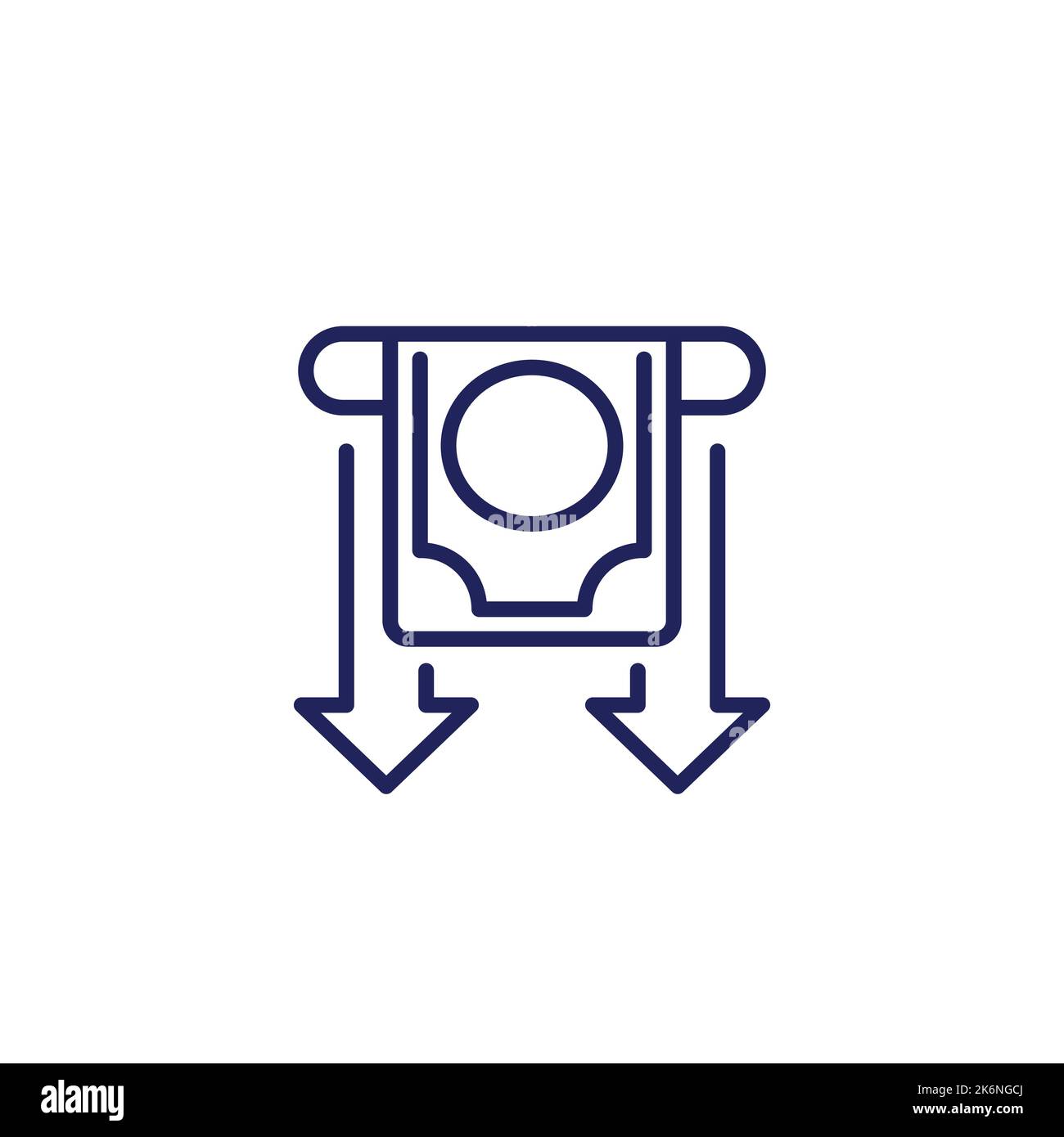 cashout line icon on white Stock Vector
