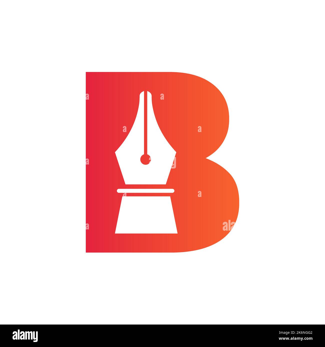 Initial Letter B Pen Nib Icon For Education Logo and Law Symbol Vector Template Based Alphabet Stock Vector