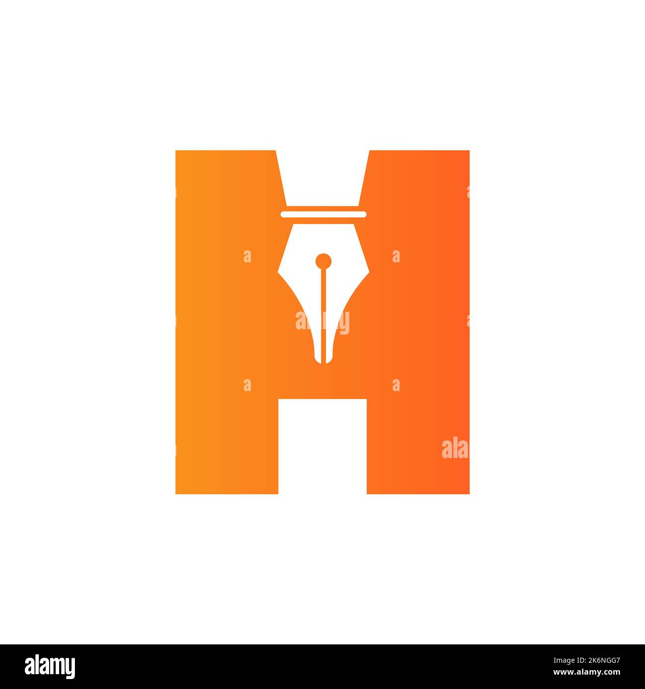 Initial Letter H Pen Nib Icon For Education Logo and Law Symbol Vector Template Based Alphabet Stock Vector