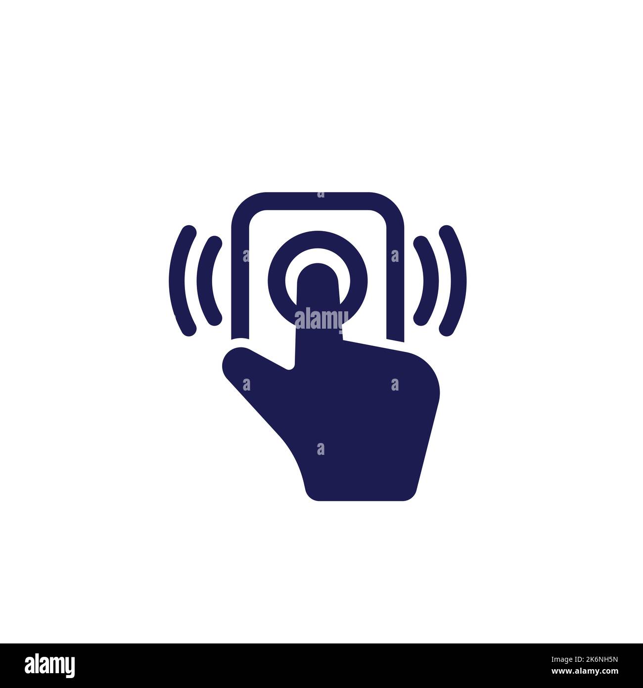 doorbell and a hand icon on white Stock Vector Image & Art - Alamy