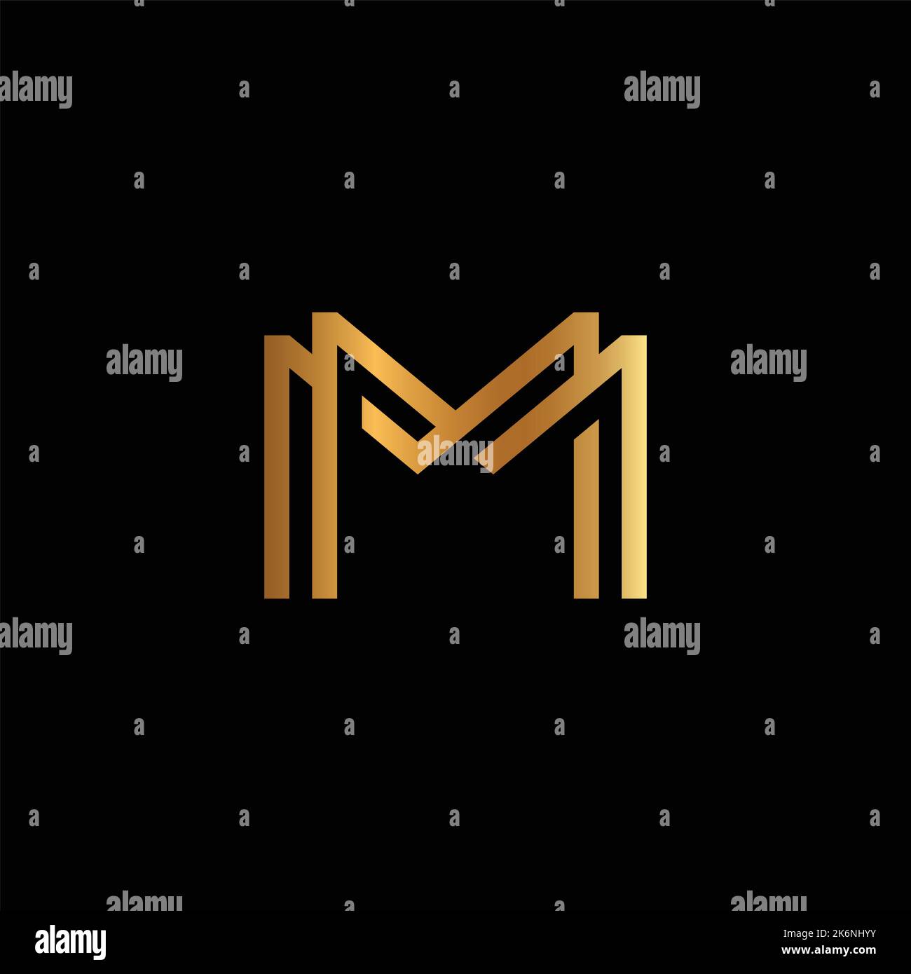 Letter M Logo Circle Mm Monogram Stock Vector (Royalty Free
