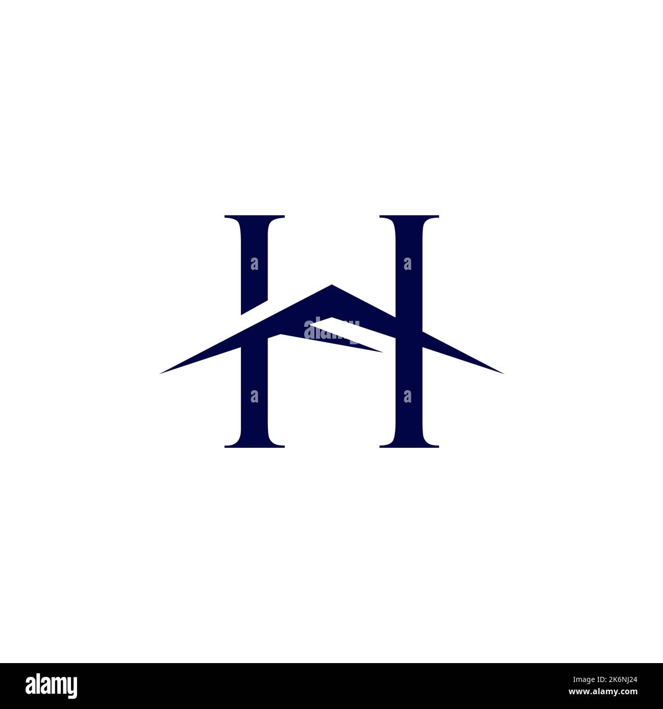 H Mountain Logo suitable for initial or company logo design Stock Vector