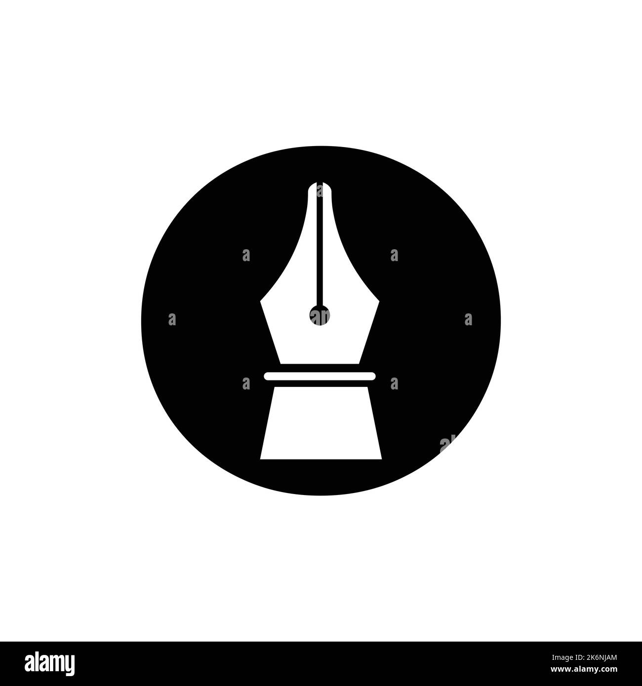 Initial Letter O Pen Nib Icon For Education Logo and Law Symbol Vector