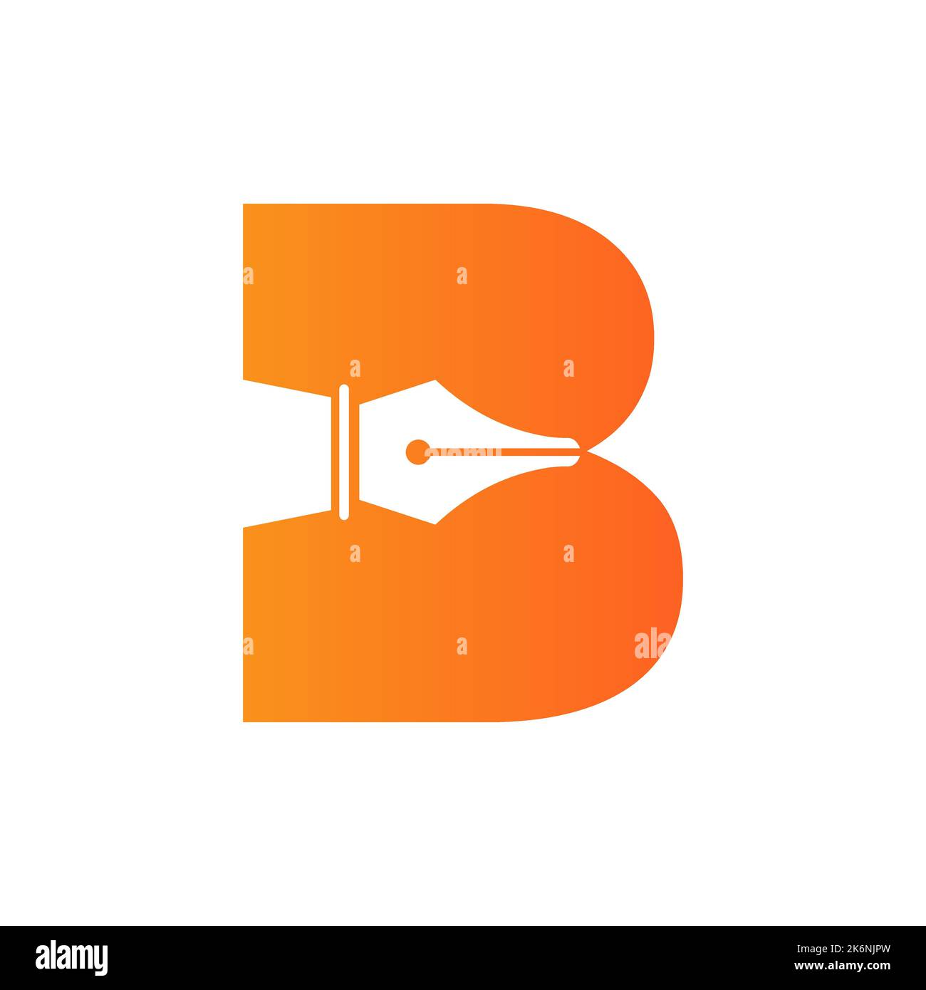 Initial Letter B Pen Nib Icon For Education Logo and Law Symbol Vector Template Based Alphabet Stock Vector