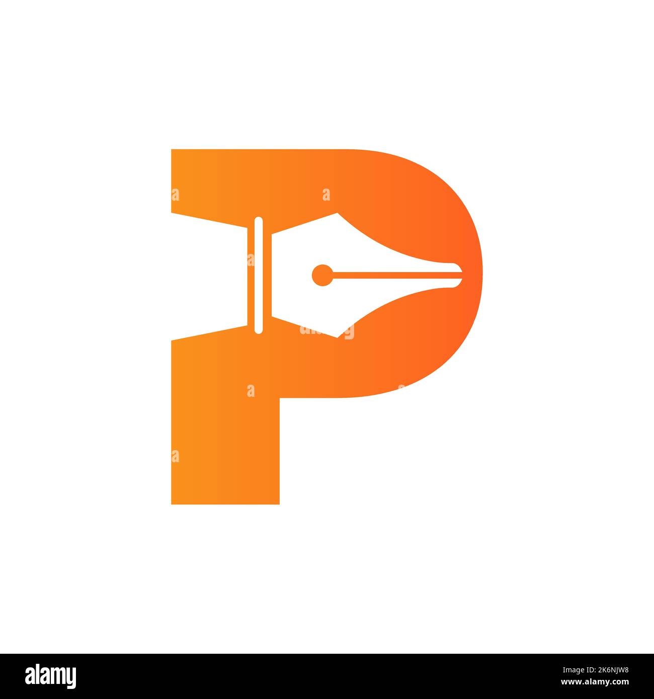 Initial Letter P Pen Nib Icon For Education Logo and Law Symbol Vector Template Based Alphabet Stock Vector