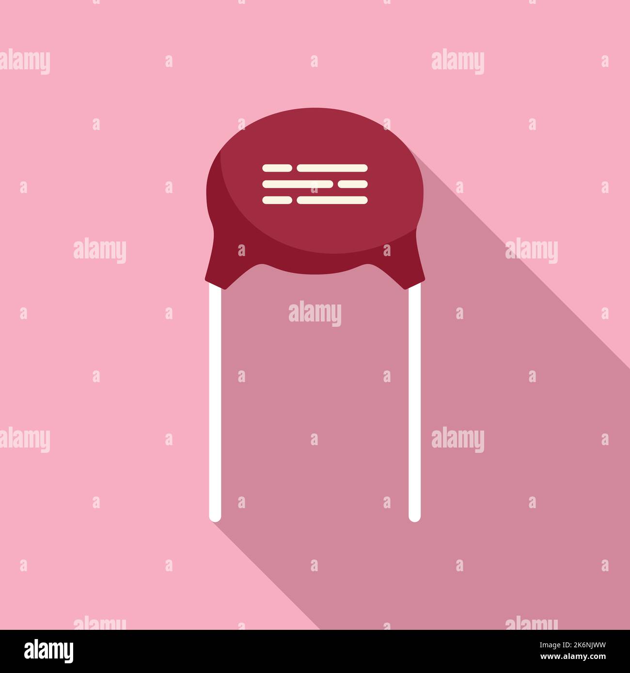 Electronic resistor icon flat vector. Electric circuit. Capacitor chip ...