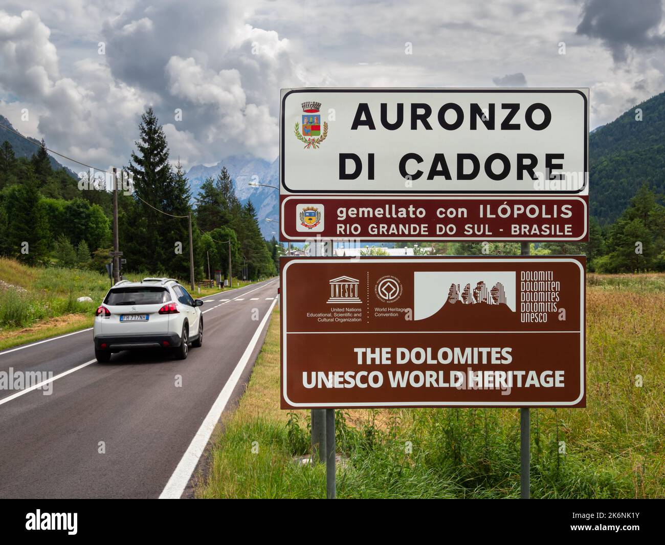 Auronzo, Italy - July 27, 2022: Auronzo di Cadore is a well-known holiday resort in the Belluno Dolomites. Stock Photo