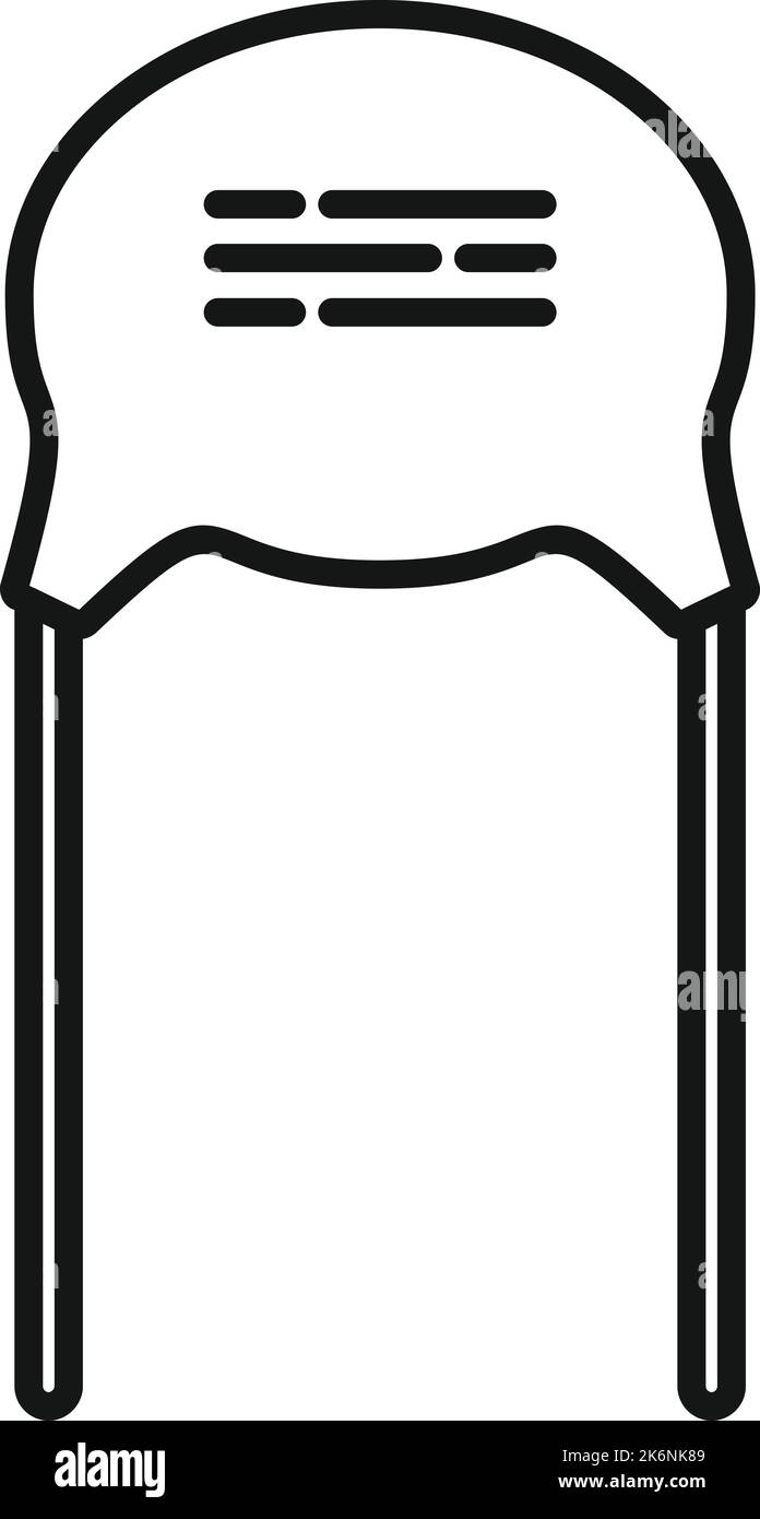 Electronic resistor icon outline vector. Electric circuit. Capacitor ...