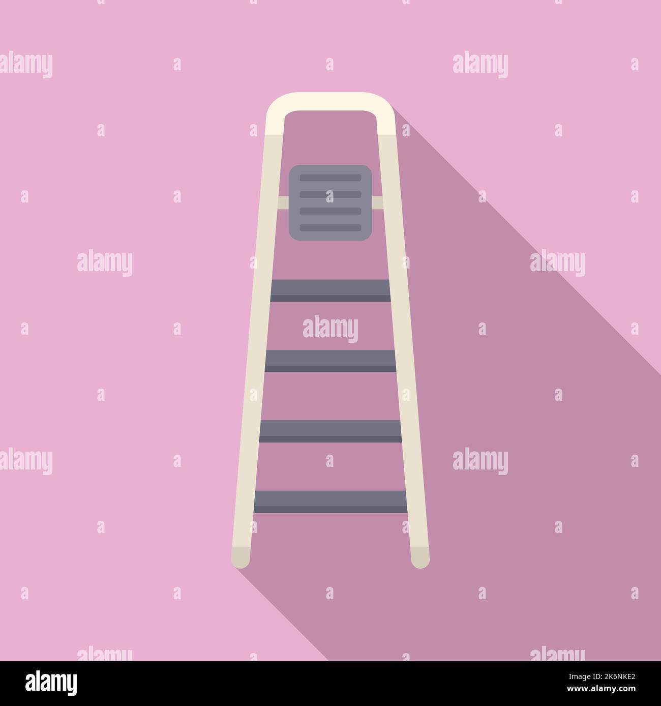 Stair ladder icon flat vector. Wood construction. Portable tool Stock Vector