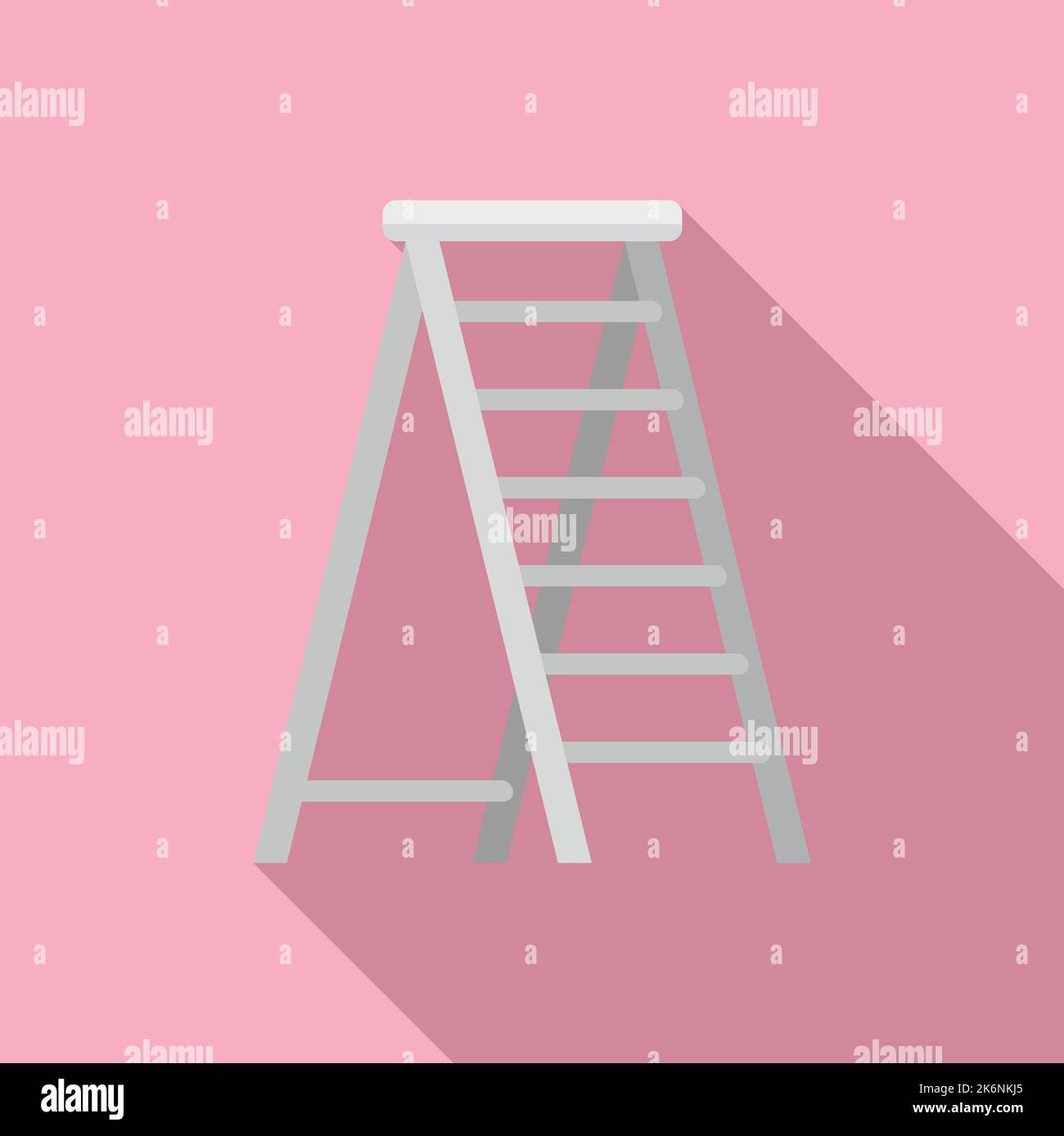 Household ladder icon flat vector. Step construction. Stair metal Stock ...