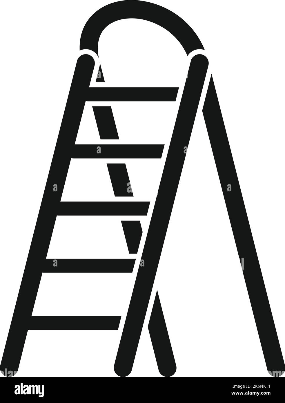 Aluminium ladder icon simple vector. Wood construction. Portable indoor ...