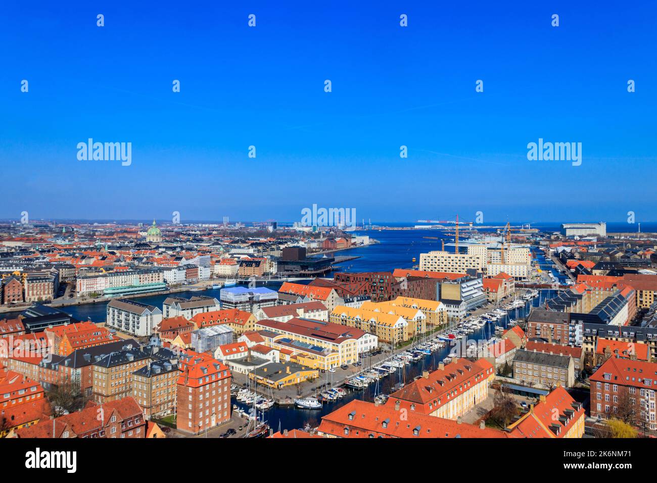 Fresh Look at Cityscape Of Copenhagen City Denmark View From Above Stock Photo