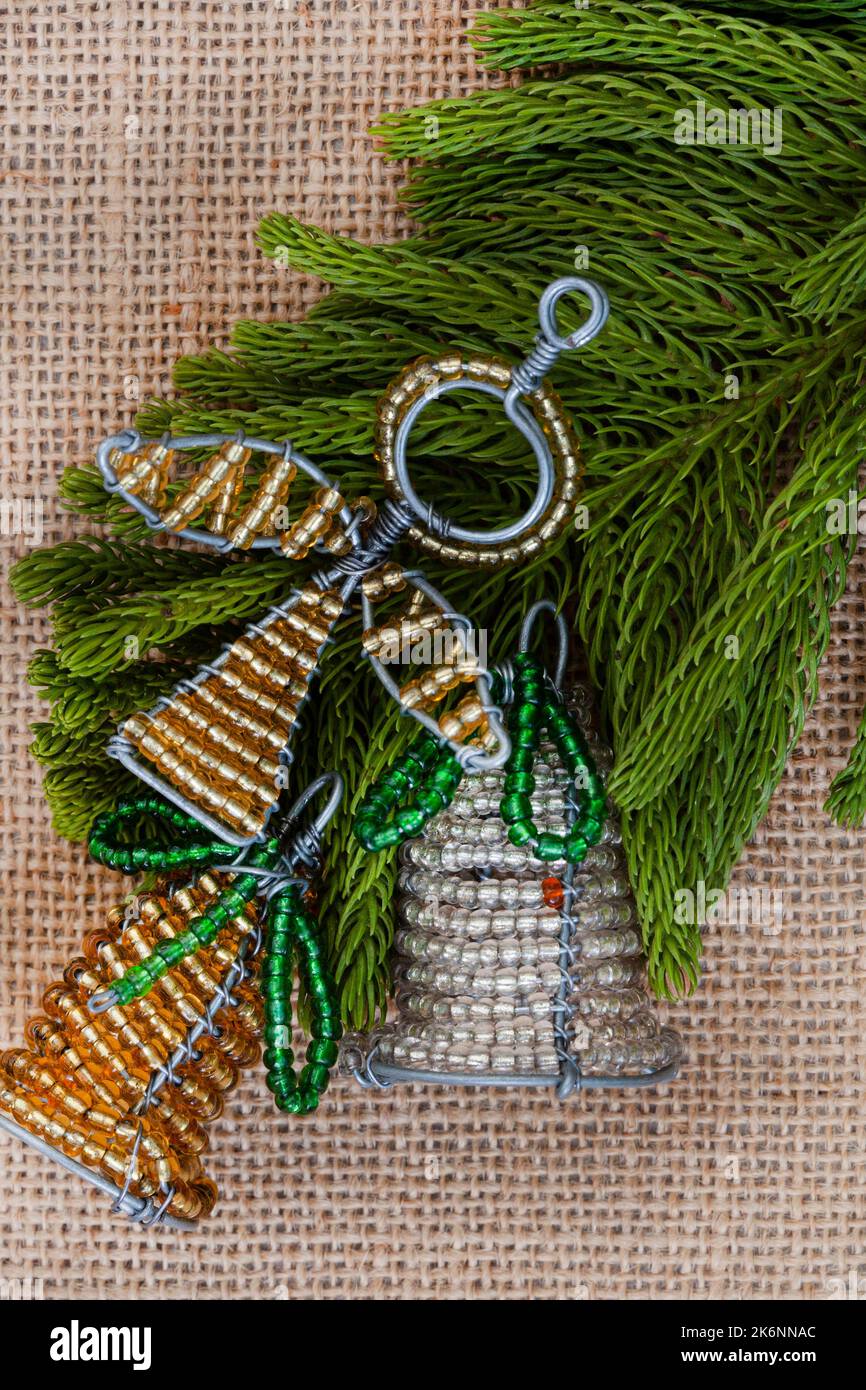 South African Beaded Christmas decorations with tree bits on ...