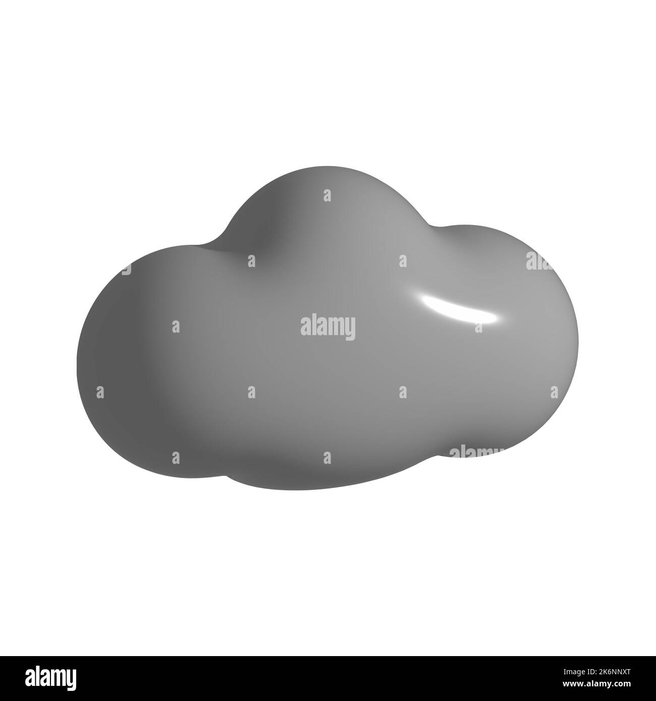3D cloud grey icon. 3d weather element isolated on a white background. Climate concept - soft cotton cartoon fluffy cloud. Render plastic shapes illus Stock Photo
