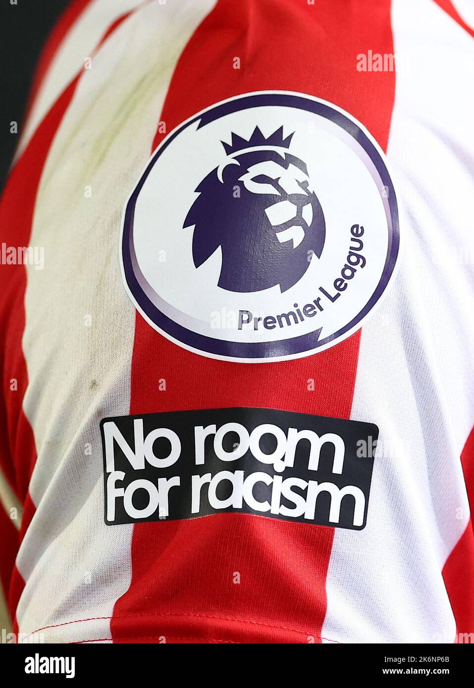 London, UK. 14th October 2022. The no room for racism logo during the Premier League match at Brentford Community Stadium, London. Picture credit should read: David Klein / Sportimage Credit: Sportimage/Alamy Live News Stock Photo